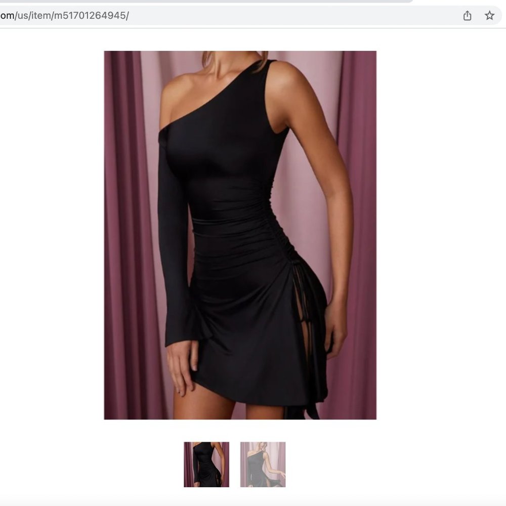 Oh Polly Dress (JOIE Asymmetric Single Sleeve Mini Dress in Black)